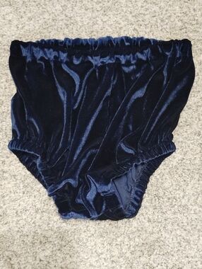 Kids Navy Velvet Elastic-Waist Shorts